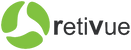 retiVue logo with green leaf-like design on a white background
